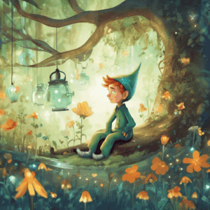 Tilo en El Jardín de las Estrellas Pacientes cuidando flores mágicas