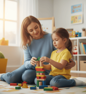 Niña aprendiendo técnicas de manejo de la frustración en niños durante una sesión emocional