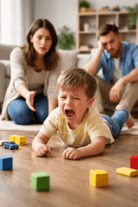 Niño pequeño mostrando frustración durante una actividad cotidiana en cdmx